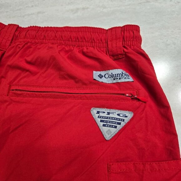 Columbia‎ PFG Backcast III Water Shorts Mens Small Red Mesh Liner SPF Fishing - Picture 9 of 12